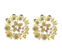 Uikdjgu 48 Pièces Feuilles Artificielles Feuilles de Palmier d'or Plantes Tropicales Dorées Feuilles de Palmier pour Mariage Maison Bricolage Décorations Fournitures