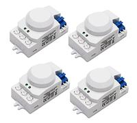 Uikdjgu 4X 5.8GHz HF System LED Micro-Onde Capteur de Mouvement à 360 Degrés Détecteur de Mouvement Du Corps, Blanc