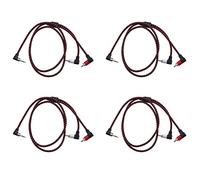 Uikdjgu 4X 90 Degré 3.5mm Mâle à 2 Mâle Câble Angle Droit Stéréo AUX Y Décompositeur Cordon Microphone Prise Jack pour Ordinateur Portable 1 M