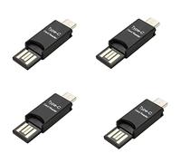 Uikdjgu 4X Adaptateur de Lecteur de Carte USB 3.1 C USB-C vers Micro-SD TF pour Téléphone Portable PC