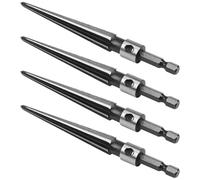Uikdjgu 4X Alésoir Conique 3-13 mm Alésoir à Queue Hexagonale Cannelé Tenu à la Main Pont en Acier Trou de Broche Chanfrein Outil de Coupe pour Le Travail Du Bois Trépan de Forage
