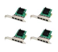 Uikdjgu 4X Carte Réseau PCIE PCI-E X1 Adaptateur de Carte Réseau Serveur Gigabit Ethernet 4 Ports pour Routeur Souple Love Fast Sea Spider ROS