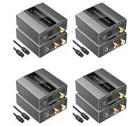 Uikdjgu 4X Convertisseur Audio Analogique-Numérique vers Optique avec Câble Optique Audio Numérique Toslink et Adaptateur Audio Coaxial