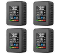 Uikdjgu 4X Moniteur de Qualité de L'Air 5 en 1 TVOC HCHO Température Humidité CO2 Mètre, Détecteur de CO2 Rechargeable USB Noir