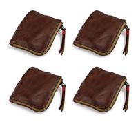 Uikdjgu 4X Porte-Monnaie En Cuir, pour Femmes et Vintage Portefeuille Fait Main, Mini Porte-Carte Sac, à Main à Glissière