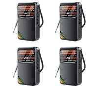 Uikdjgu 4X Radio de Poche Portable Mini Radio à Bande Complète AM/FM/SW Radio avec Batterie Rechargeable Support Écouteurs MiniRadio pour Vieux, A