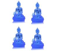 Uikdjgu 4X Statue de de MéDecine TibéTaine, Sculpture de en RéSine Translucide DéCor de MéDitation DéCor Spirituel à Collectionner-Bleu