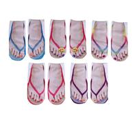 Uikdjgu 5 Paires de Chaussettes Tongs Motif 3D Manucure Impression DrôLe Caché Confort Chaussettes de Course Femmes Personnalisé Coupe Basse Cheville