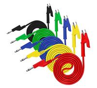 Uikdjgu 5 PièCes 4Mm MultimèTre Fiche Banane à Pinces Crocodile Fil de Test pour Fils de Test éLectrique et Câble Pince Crocodile