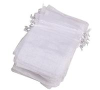 Uikdjgu 50X Organza -Cadeaux Poche Sachet Blanc