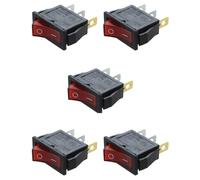 Uikdjgu 5X Interrupteur A Bascule ON OFF Bipolaire 28X10mm 250V 15A ROUGE 3 Bornes