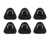 Uikdjgu 6 Pièces D-Ring Patch pour Bateau Gonflable Kayak Dinghy, D-Ring PVC Patch Stand-Up Paddleboard Canoë Rafting Noir
