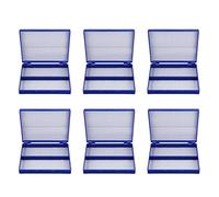 Uikdjgu 6X Bleu Royal Plastique Rectangle 100 Microslide Diapositive Microscope Boite
