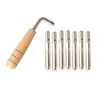 Uikdjgu 7 PièCes SéRies Broches de RéGlage avec Clé de RéGlage en Forme de L pour Cordes de Harpe de Lyre et Autres Instruments à Cordes Primitifs