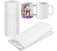 Uikdjgu 70 PièCes Film Emballage RéTractable par Sublimation 5X10 Pouces Film RéTractable Transfert Chaleur D'Emballage RéTractable Bandes D'Emballage RéTractable Blanches pour Tasse