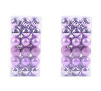 Uikdjgu 72X Décorations de Noël Incassable Noël Ensemble D'Ornement d'arbre Boules de Décoration Nouveau Violet