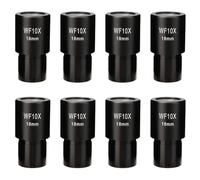 Uikdjgu 8 Pièces 10X Oculaire de Microscope Grand Angle Adaptateur de Lentilles Optiques Champ 18Mm Lentille Oculaire Professionnelle Standard