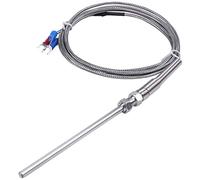 Uikdjgu Acier Sonde de temperature Pt100 RTD Capteur Cable 2M 98mm 3 fils -50~400 Celsius