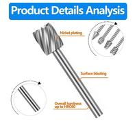 Uikdjgu Bits de Gravure En Carbure de Routeur HSS 40Pc pour de Forets de Routeur Tige de 1/8 Pouce (3mm) pour Outils Rotatifs