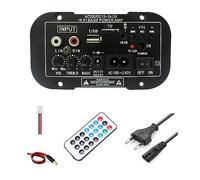 Uikdjgu Carte D'Amplificateur Bluetooth 12V 24V, Carte D'Amplificateur de Basses HiFi FM pour Subwoofer 30-120W pour Haut-Parleur de Subwoofer de 10 Pouces, Facile à Utiliser (Prise EU)