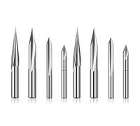 Uikdjgu de Mèches de Routeur CNC 1/4 et 1/8 Tige, Mèche de Routeur de Sculpture sur Bois de Gravure 6mm et 4mm, Rainure en V, Mèche de Profil, Acier au Tungstène - 8 Pièces
