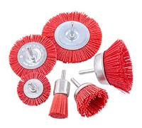 Uikdjgu Ensemble de Brosse de Roue et de Tasse de Brosse MéTallique Abrasive de Filament de Nylon 6 PièCes avec Tige de 1/4 Pouce, Ensemble Brosse de Forage en Nylon de 6 Tailles Parfait