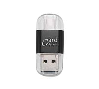 Uikdjgu Lecteur de Carte en Aluminium USB Type C OTG Adaptateur de Lecteur de Carte Mémoire Externe Micro-SD/TF pour Ordinateur de Téléphone Portable (Noir)