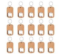 Uikdjgu Lot de 15 Décapsuleurs en Bois Vierges pour Porte-Clés en Bois pour Gravure au, Décapsuleurs en Bois, Porte-Clés en Vrac ravée