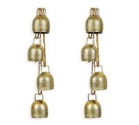 Uikdjgu Lot de 2 Cloches Suspendues en Métal Rouillé avec Cordes - Décorations de Noël Vintage pour L'Intérieur de Lors des Fêtes de Noël.