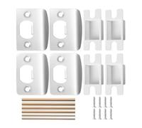 Uikdjgu Lot de 4 Plaques de Gâche pour Loquet de Porte - Kits de Réparation de Plaques de Gâche pour Serrure de Porte en Acier Inoxydable - Renfort de Restauration Du Loquet de Porte