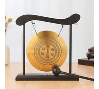 Uikdjgu Mini Bureau Gong Table Carillon à Vent Instrument de Percussion Cymbales Gongs avec Maillet pour la Décoration Intérieure Cadeau de Pendaison de Crémaillère-Un