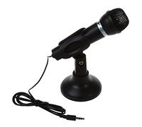 Uikdjgu Omnidirectionnelle PC Portable Ordinateur 3.5mm Reseau Support Mini Microphone Mike Noir