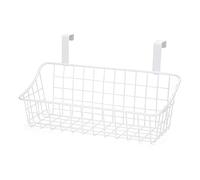 Uikdjgu Panier avec Panier de Rangement à Grille à Crochets, Accrochez-Le DerrièRe Une Porte ou sur Une Balustrade, Au-Dessus de la Porte de L'Armoire, Blanc