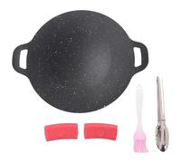 Uikdjgu Plaque de Gril de Camping en Plein Air Barbecue Pot à Viande Plaque de Barbecue Électrique Plate 28 cm 1 Ensemble