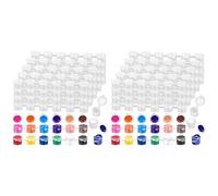 Uikdjgu Pot de Peinture Vide de 480 Pièces, 40 Bandes de Stockage de Bandes de Conteneur de Peinture Acrylique Mini Avec Couvercles pour Peinture D'Arts et D'Artisanat 3Ml