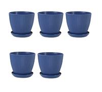 Uikdjgu Pots de Fleurs en Plastique pour Plantes, Lot de 5 Pots de Fleurs de 15,2 Cm avec Trous de Drainage et Soucoupes, pour IntéRieur ExtéRieur D