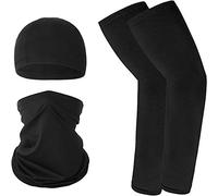 Uikdjgu Protection UV Cou GuêTre Couverture du Glace Soie Bras de Refroidissement Manches Crâne Casquette Ensemble pour Femmes Cyclisme RandonnéE Noir