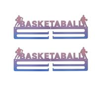Uikdjgu Support à Médailles de Sport Modèle de Basket-Ball, Artisanat en Métal, Présentoir à Médailles en Fer, Crochet de Rangement Mural pour Médailles