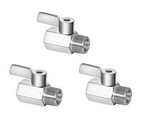 Uikdjgu Vanne D'Arrêt de Pommeau de Douche, Mini Vanne à Boisseau Sphérique En Acier Inoxydable 304, Filetage NPT (1/2 Pouces Mâle x 1/2 Pouces), 3 Paquet