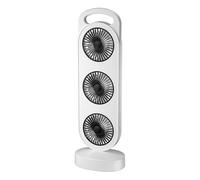 Uikdjgu Ventilateur de Bureau à Triple Turbine, Chargement USB, Grande Vitesse, Portable pour, L'Extérieur, Le Dortoir, Fonctionnement Silencieux, Blanc et Noir.