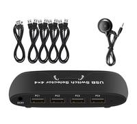 UIKGVX Boîtier de commutation KVM universel USB2.0 - Large compatibilité pour le partage de périphériques sur 4 systèmes - Commutateur USB - Clavier KVM