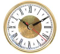 UIKGVX Horloge ronde avec affichage chiffres romains/arabes, bordure plaquée or argent pour tablette et décoration murale horloge de bureau