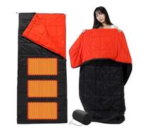 UIKGVX Sac de camping chauffant USB rechargeable 3 niveaux de chaleur cordon isotherme flexible design compact polyester pour voyage/aventures, crise, sac de couchage chauffant sans abri