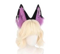 uikios Bandeau en peluche avec oreilles de loup - Accessoire de coiffure réglable pour scène et événement à thème - Accessoire de cosplay