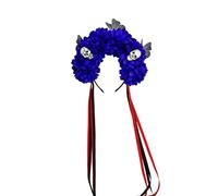uikios Bandeau pratique en forme de tête de mort et décorations florales artificielles pour Halloween, fête à thème squelette, fleur