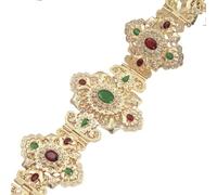 uikios Blingbling Ceinture de taille élégante sculptée florale Chaîne de taille Chaîne de ventre Chaîne de ventre pour mariage Chaîne de taille, 106cm, Métal