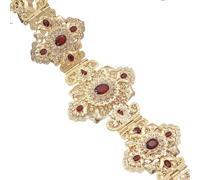 uikios Blingbling Ceinture de taille élégante sculptée florale Chaîne de taille Chaîne de ventre Chaîne de ventre pour mariage Chaîne de taille, 106cm, Métal