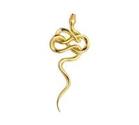 uikios Broche serpent dorée unique symbolisant la force et élégant accessoire tendance pour les fêtes ou les réunions d'affaires, 6.8*3.2cm, Acier titane