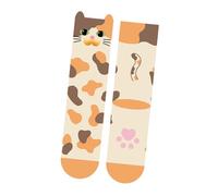 uikios Chaussettes amusantes en coton pour femme et fille Motif chat, Miaou Sanhua, taille unique