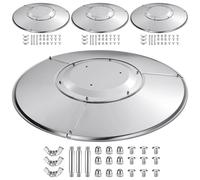 uikios Déflecteur de chaleur en acier inoxydable de type lourd 4 + 1 systèmes pour chaufferettes Comprend un composant d'installation simple et une housse de chauffage de cour dispersant la chaleur